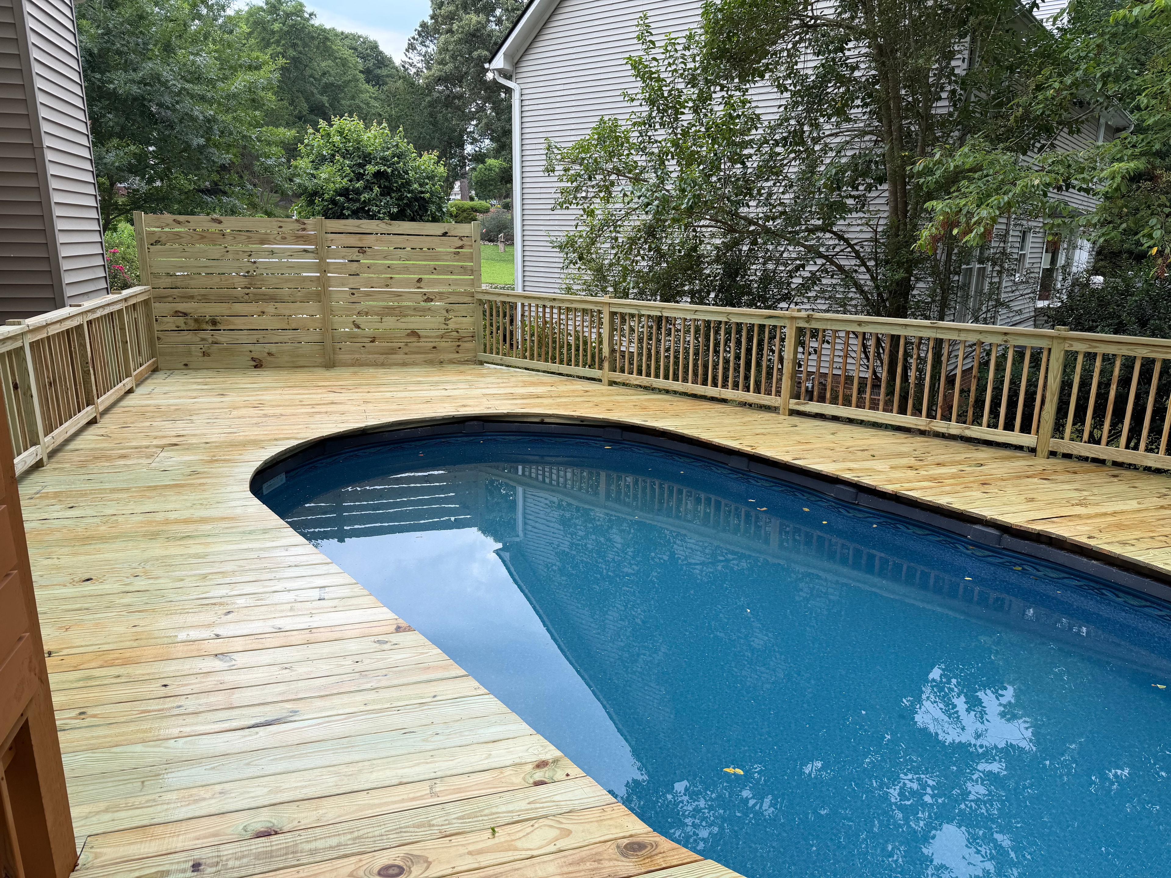 Pool Deck with Privacy Screen