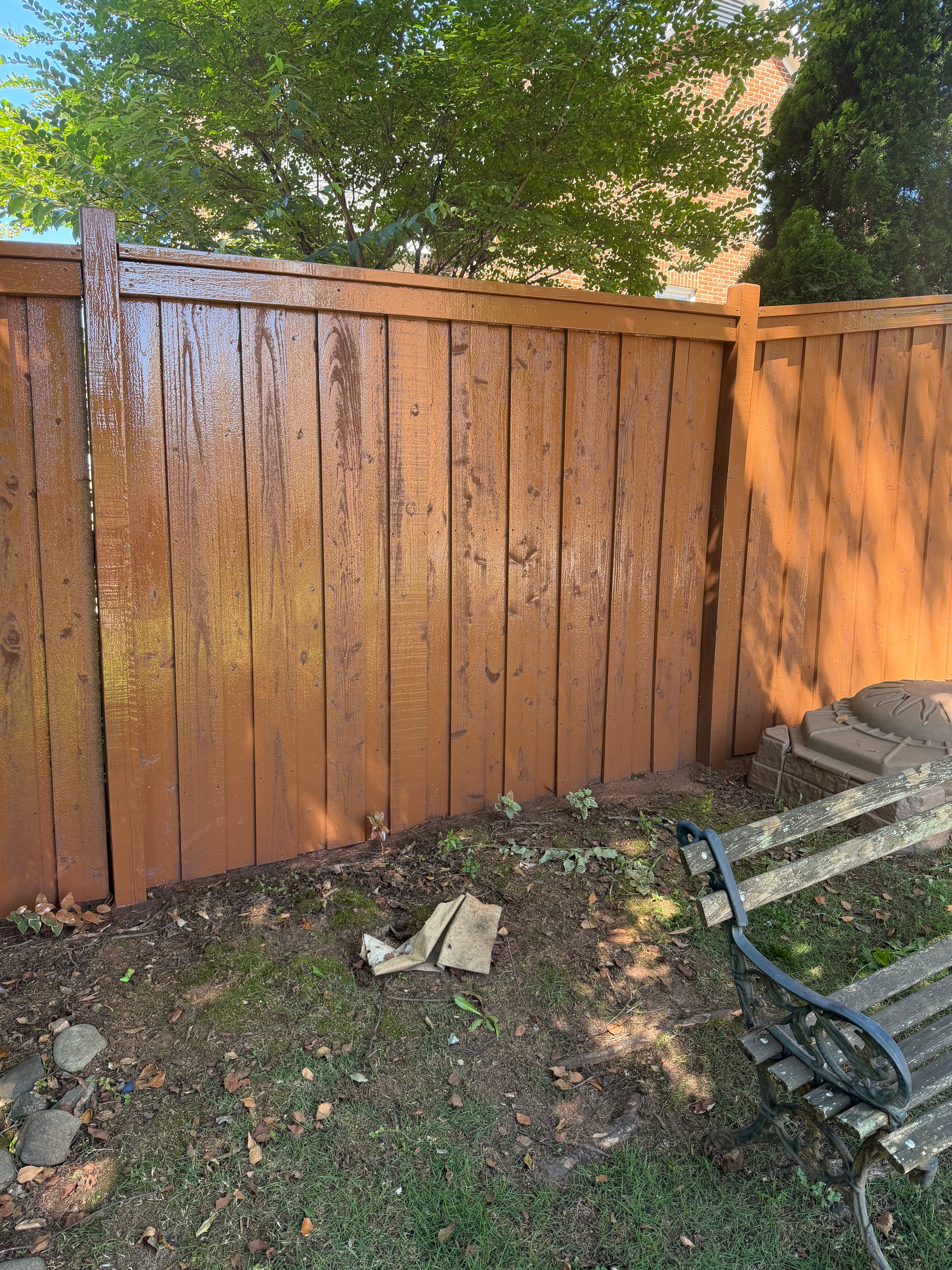 Bold Orange Horizontal-Slat Fence