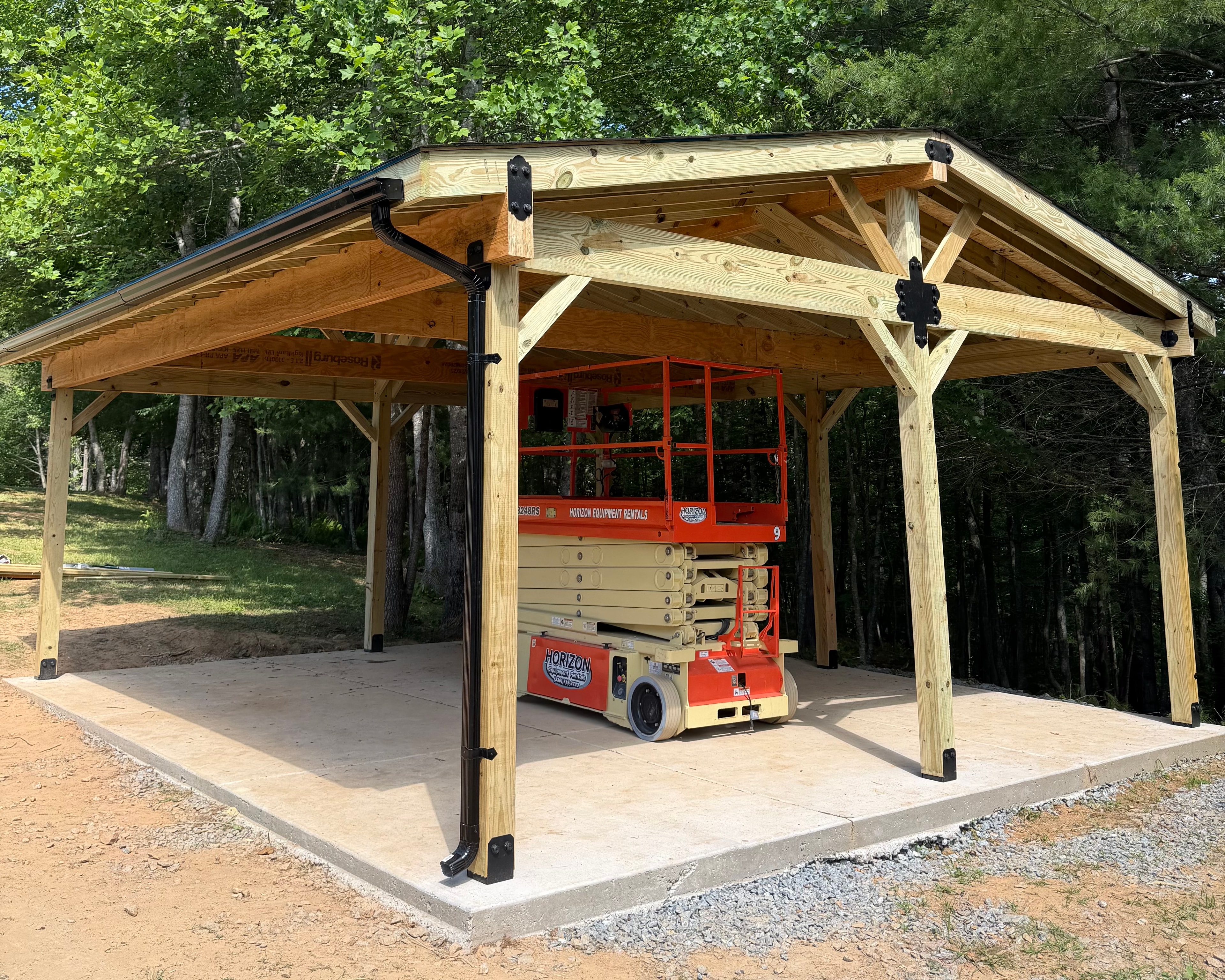 Timber-Frame Pavilion with Metal Roof